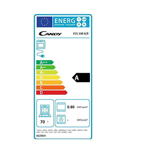 Candy-Smart-FCS-100-XE-Horno-Electrico-70L-Horno-electrico-empotrado-Cuba-para-Limpieza-por-Agua-4-Funciones-2-Mandos-Mecanicos-Puerta-Doble-Cristal-Desmontable-Clase-A-Acero-Inoxidable