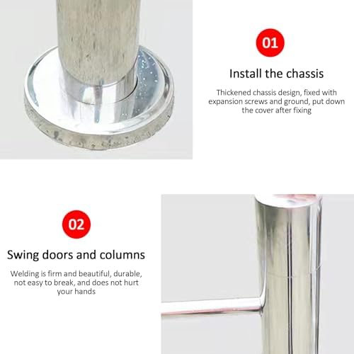 Stainless Steel Automatic Swing Gate, Safety Rebound Spring-Loaded Door for Libraries, Stores, Child & Pet Proofing - Durable & Easy to Install