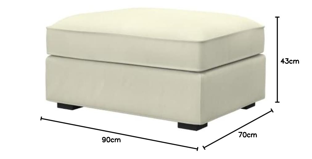 Soferia Hockerbezug Kompatibel Mit Kivik Hocker Mit Aufbewahrung Überzieher Hocker-Husse Hockerüberwurf Kunstleder Lederoptik Wasserabweisend Pflegeleicht Antiallergisch Eco Leather Beige