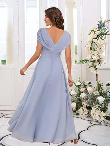 Lace Applique Mother of The Bride Dresses Cap Sleeves A Line Evening Dress Ruched V Neck Wedding Guest Ceremony Gown2