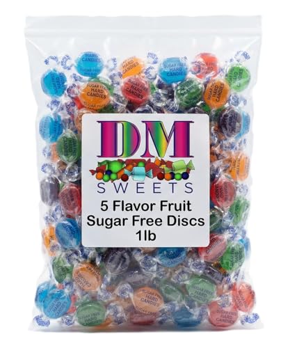 Assorted Sugar Free Fruit and Mixed Berry Hard Candy - 1 lb of Individually Wrapped Fresh Fruit Candy Buttons