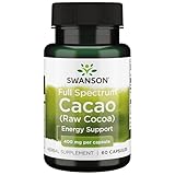 Swanson Full Spectrum Cacao (Raw Cocoa) - Herbal Supplement Promoting Mild Energy Support - Traditional Whole Fruit Formula - (60 Capsules, 400mg Each)