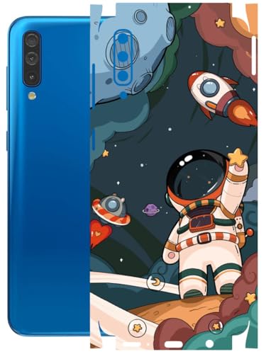 Image of AtOdds - Full Body Back Screen Guard Protector Film - Lamination Wrap Skin Sticker Compatible with Samsung Galaxy A50 | Scratchproof Matte Finish (Space)