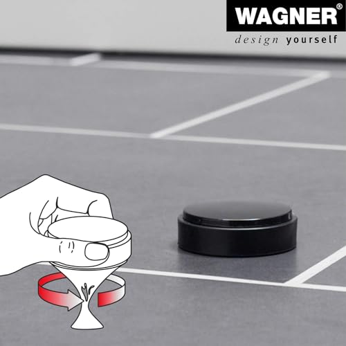 WAGNER Bodentürstopper BLACK DELUXE - Ø 50 x 15 mm, hochwertiger Kunststoff, Hochglanz schwarz, selbstklebend, rückstandslos entfernbar - 15510911
