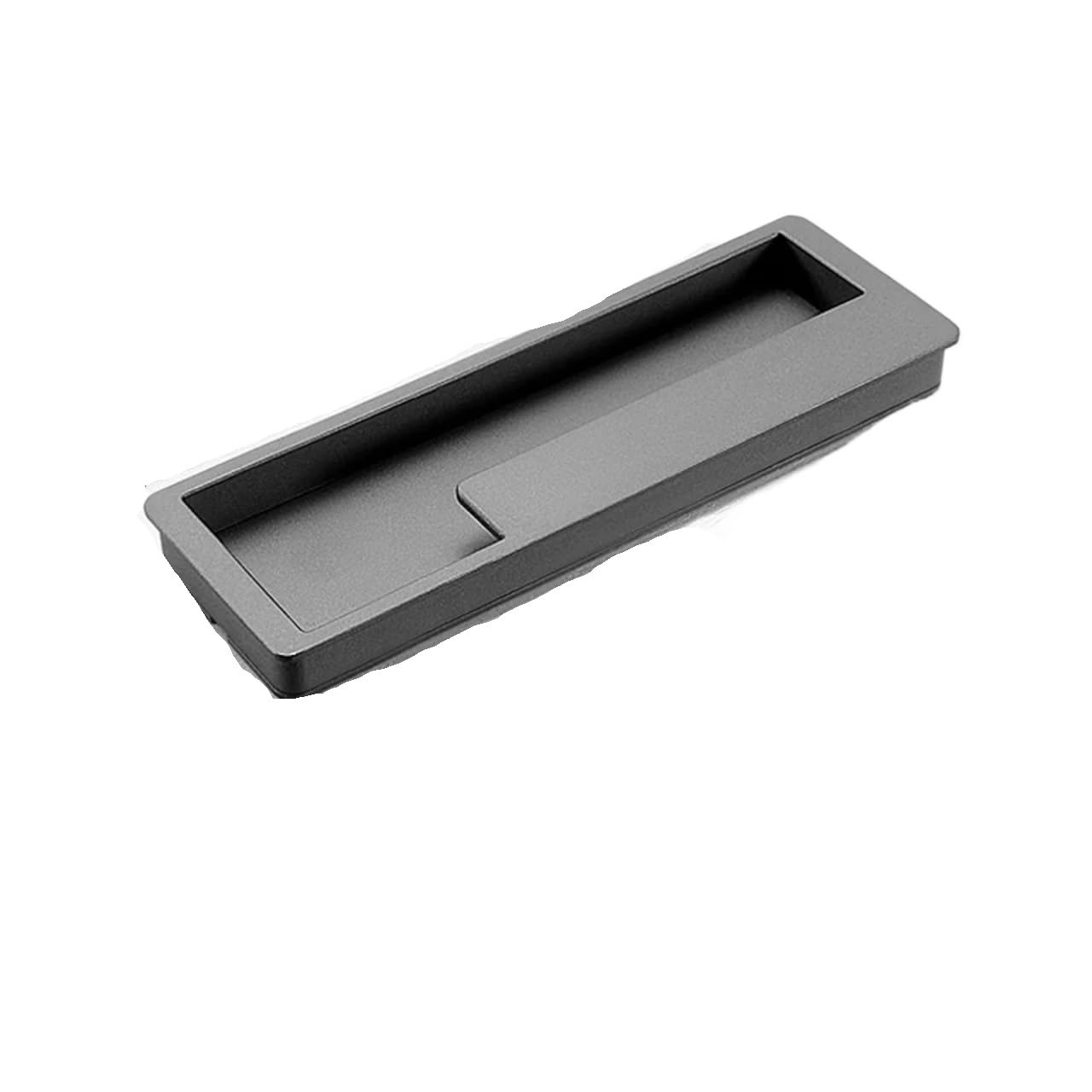 ATEUXOL Recessed Door Handles Embedded Sliding Door Handle with Hidden Screws, Modern Simple Handles for Barn Drawer Cupboard(Gray 128mm Left)