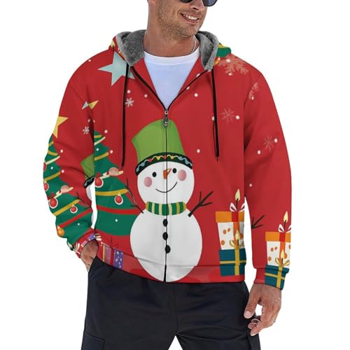 Sweat à capuche zippé en polaire pour homme veste thermique chaude d'hiver