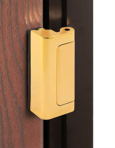 Image of Prime-Line U 11442 Door Reinforcement Lock - Add Extra, High Security to your Home and Prevent Unauthorized Entry - 3 inch Stop, Aluminum Construction, Polished Brass (Single Pack)