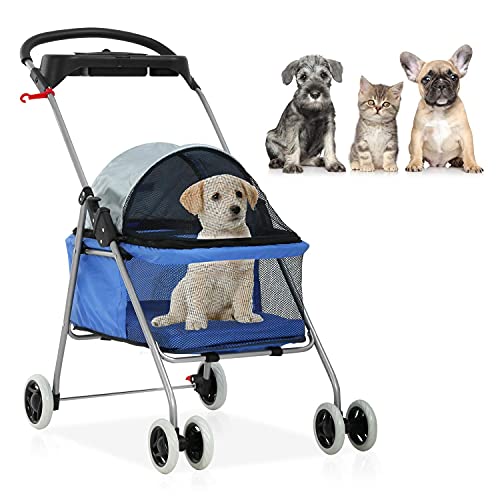 Pet Stroller for Small Dogs Lightweight Pet Travel Roadster for Dogs and Cats Folding Dog Cart Dog Stroller Cat Stroller… - Image 2