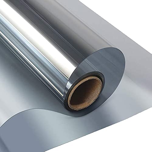 MGIZLJJ 窓ガラス目隠しフィルム 窓用フィルム 窓断熱シート 目隠しシート マジックミラーフィルム 建築ガラスフィルム めかくしシート 飛散防止フィルム 窓 フィルム 外から見えない 貼り直し可能 おしゃれ (70*200CM,シルバー)