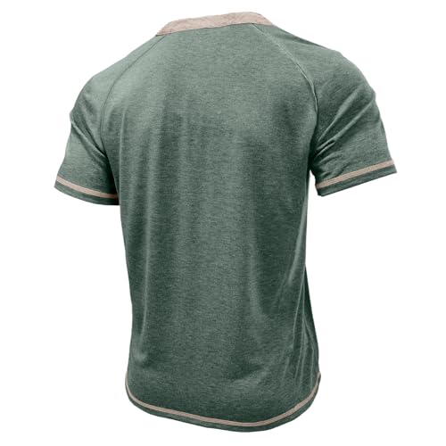 Mens Henley Shirts Short Sleeve Casual Button Basic T-Shirts Summer Classic Vintage Tee Shirts with Pocket4