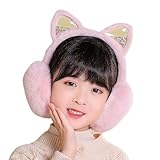 [アイコイ] 耳当て キッズ イヤーマフ 猫耳 ボリューム 子供 防寒 男の子 女の子 ふわふわ 暖かい 通学 通園 ピンク