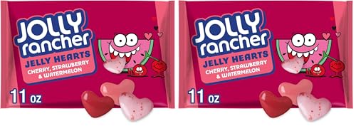 JOLLY RANCHER Assorted Fruit Flavored Jelly Hearts, Valentine's Day Candy Bag, 11 oz (Pack of 2)