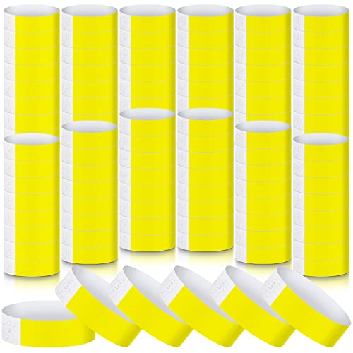 Pulseras de papel impermeables y ligeras en neón brillante para el control de eventos, 1200 ud