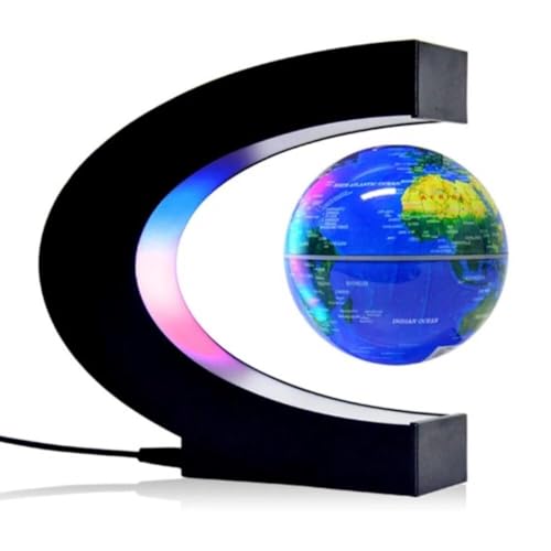 GLOBO TERRESTRE LED MAGNETICO GIRATORIO FLUTUANTE LEVITACAO ANTI GRAVIDADE LUMINARIA COM BASE DECORA