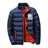 Générique Veste Homme Hiver Doudoune Matelassée Col Mao Parka Chaud Épais Manche Longue Manteau Épaissir Thermique Classique Blousons Décontracté Confortable Soldes Bleu foncé 3XL