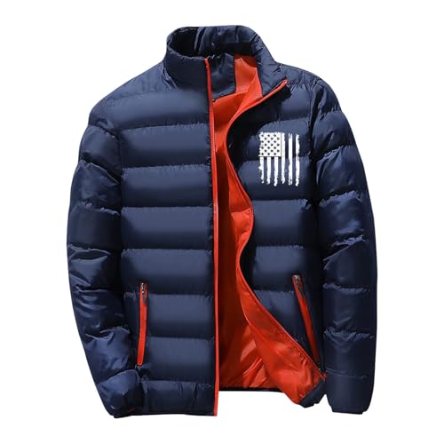 Men Winter Jackets Warm Down Jacket Full Zip Puffer Jacket Quilted Insulated Jacket Warm Puffy Jackets