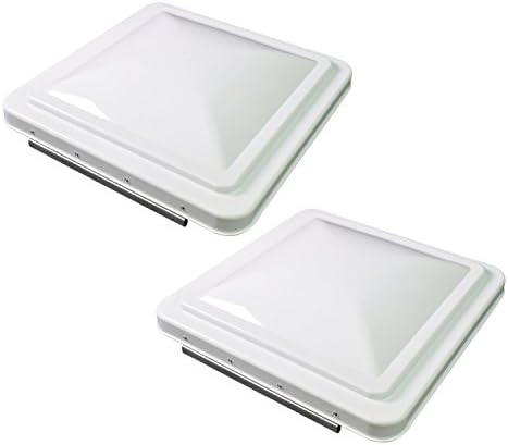 Leisure Coachworks 2 Packs 14 Inch RV Roof Vent Cover Universal Replacement Vent Lid White for Camper Trailer Motorhome (White 2-Pack)