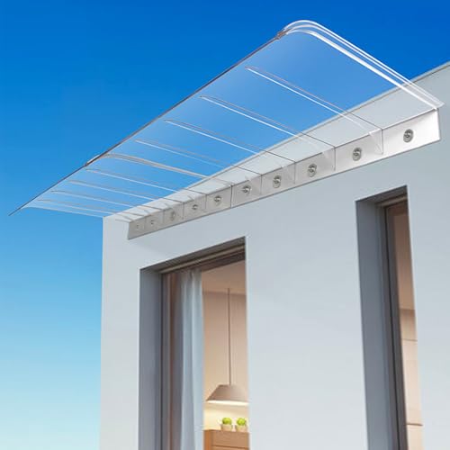 Toldo transparente para puerta con panel de policarbonato 14x16 5