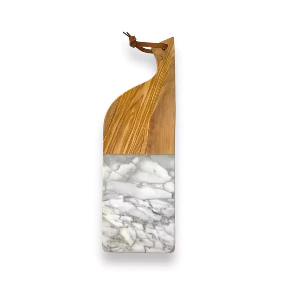 Planche en marbre blanc Gioia pour présenter vos apéritifs