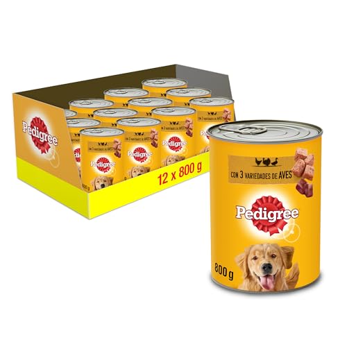 Pedigree Comida Húmeda para Perros Sabor Aves en paté Lata 12 x 800g