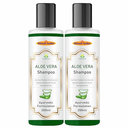 Image of Khadi Vedimatic Natural Aloe Vera Hair Cleanser| Natural Hair Cleanser for Healthy Hair| Boosts hair growth| Reduces Hairfall |Suitable for All Hair Types (Pack Of 2, Aloevera)