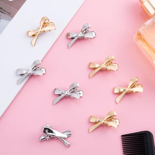 Pinzas para cabello moño 8 piezas dorado y plateado miniatura 7