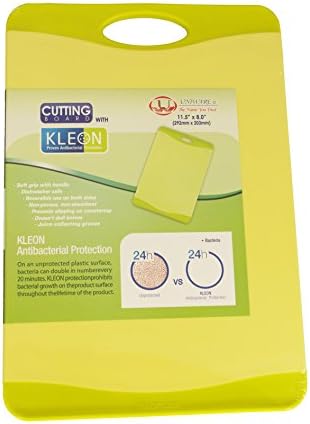 Uniware 11.5x8 Inches Antibiotics Cutting Board, Non-slip, BPA Free, Dishwasher Safe, Non-Porous, non-absorbent, Dish antimicrobial product protection (Green)