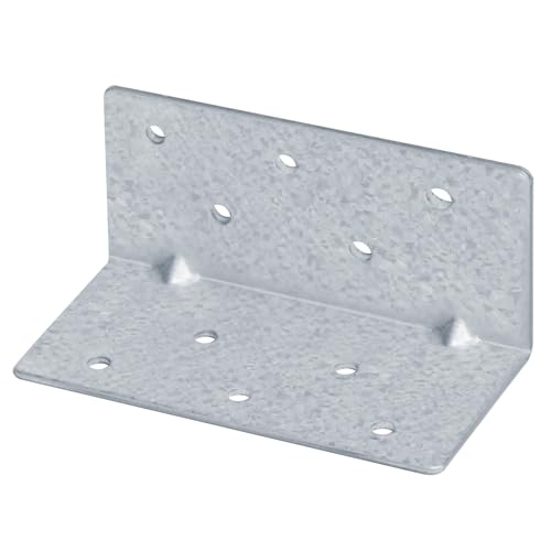 Fanmao 20 Pack 3-3/8\" L x 1-5/8\" W x 1-5/8\" H Steel L Right Angle Bracket, Reinforced Corner Braces for Wood Furniture, Lumber Connectors