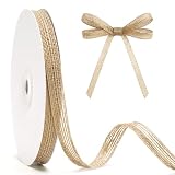 jijAcraft 10mm Juteband Schmal Rustikal: 18m Natur Jute Geschenkband, Burlap Vintage Band zum DIY Basteln, Sackleinen Dekoband für Hochzeitsdeko, Pflanzenbindung, Weihnachtsdeko