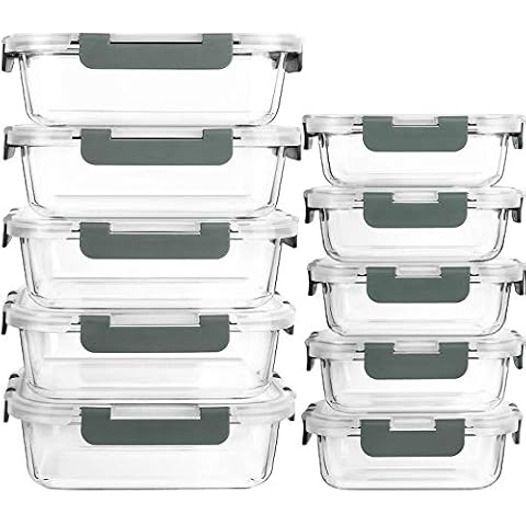 MCIRCO Glas-Frischhaltedosen Set für Lebensmittel Cover