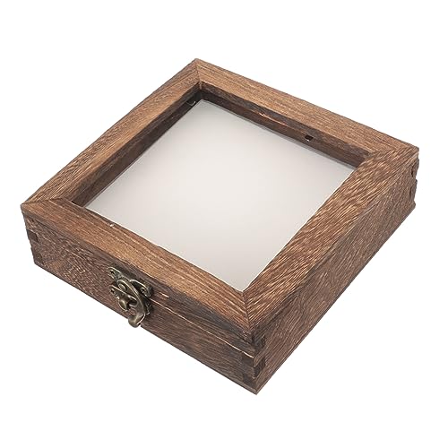 Happyyami Dried Flower Storage Case Insect Specimen Display Holder Vintage Wooden Box