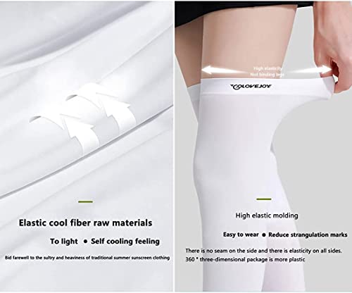 Image of Golf Sun Protection Socks UPF50+ Overknee Stocking Ice Silk Breathable Cool Socks for Women School Outdoor Sports