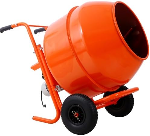 Electric Cement Mixer, 8.0 Cubic Ft. Portable Concrete Mixer Machine, Direct Drive Concrete Mixer with Wheels for Mortar, Stucco & Feed Mixing (8 CU.FT)