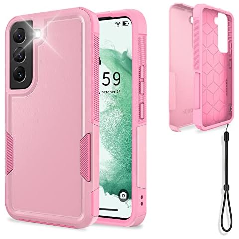 Unitedtime Compatible with Galaxy S22 Plus Case Drop Protection Rugged Shockproof/Dust Proof Military Protective Tough Phone Cover for Samsung Galaxy S22 Plus (Pink) Cover