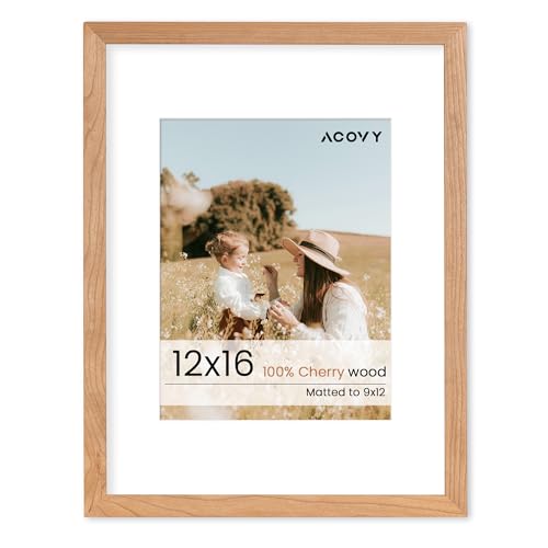 Acovy 12x16 Picture Frame, Solid Wood Cherry Wood 12 x