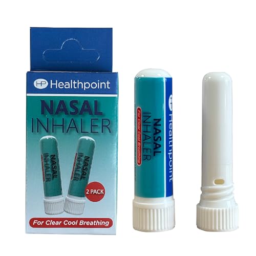 Healthpoint Nasal Inhaler Pack Of 2 For Relief From Blocked Sinuses Catarrh Colds And Flu Helps Stuffy And Blocked Nose Peppermint And Eucalyptus Oil For Clear Cool Breathing Easy To Use