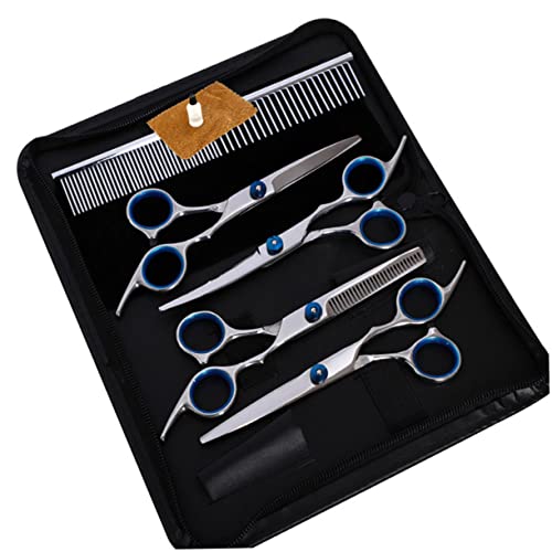 VANZACK Hairdressing Scissors Set for Pet 8pcs Dog Cat Grooming Scissors and Portable