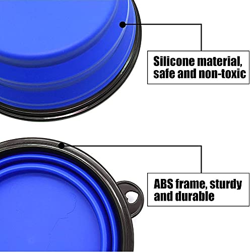 Faltbarer Hundenapf, Tragbarer Wassernapf mit Karabiner für Hunde, Katzen und Haustiere (S 350ml, Blau)
