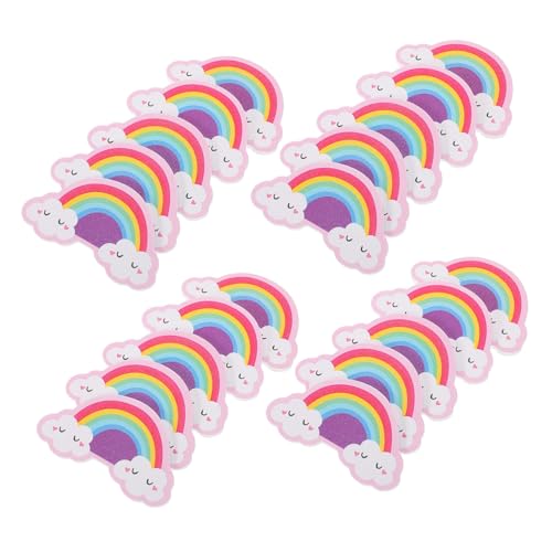 DECOMELODY 20 piezas Limas de Uñas de Forma Arcoíris Limas y Pulidores Seguros para Manicura Delicada Portátiles y Aptas para Uñas Acrílicas y Naturales Kit Compacto para Uso Doméstico y