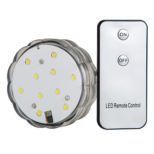 10-Led White Submersible Wedding Party Light Base Vase Remote Control #TOP2