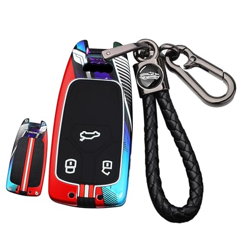 Coque de clé Audi en métal multicolore ontto pour modèles A3 8P A4 B9 Q5 et Q7