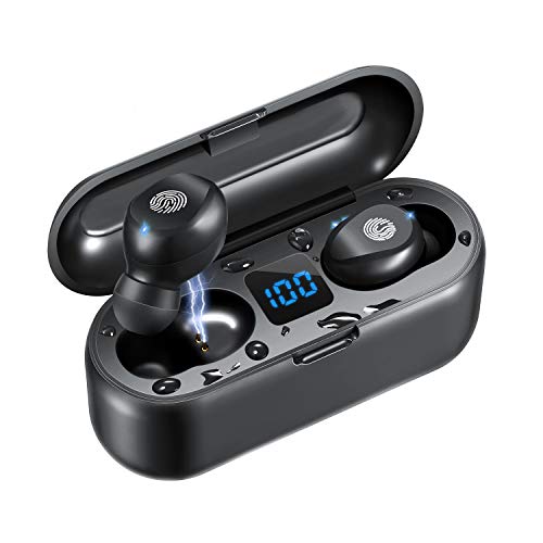 Bluetooth 5.0 Wireless Earbuds with Charging Case IPX7 Waterproof TWS Stereo Headphones in Ear Built in Mic Headset Premium Sound with Deep Bass for Sport,Auto Pairing,LED Digital Show,Total 135 Hours