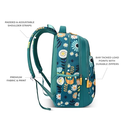 Image of Gear Poppy 17 inch /20L Medium Water Resistant School Bag /Casual Backpack /Daypack /Laptop Bag for Boys /Girls (Green - Blue)