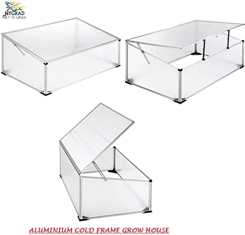Outdoor Aluminium Cold Frame Grow House For Crops, Plants, Vegtables, Crops, Cold Greenhouse Polycarbonate Grow House Flower Vegetable Plants Raised Bed Garden Aluminium Cold Frame