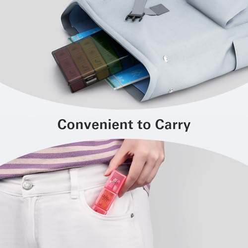 Image of BUG HULL Pill Organizer 3 Times a Day, Large Weekly Medicine Pill Organizer 3X a Day, 7 Day Pill Box Cases Morning Noon Evening for Vitamin, Cod-Liver Oil, Supplements (Rainbow Black)