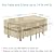 SunPatio Outdoor Furniture Set Cover Waterproof, Heavy Duty Rectangular Table and Chairs Cover for Patio Furniture, All Weather Protection Outside Sectional Protector, 76''L x 46''W x 30''H, Beige