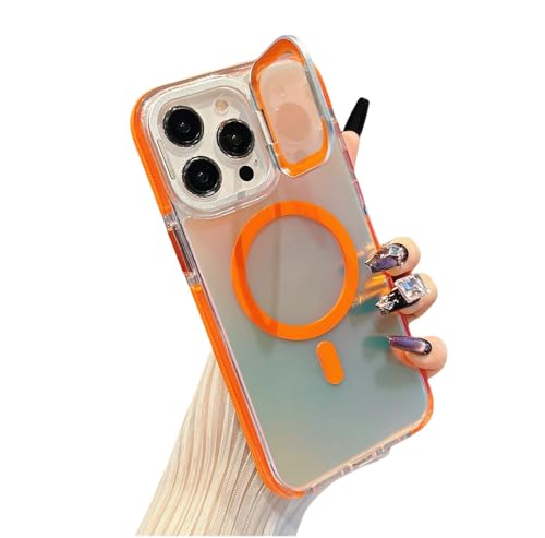 Coque iPhone 13 Pro Max contre les chutes rigide magnétique laser orange
