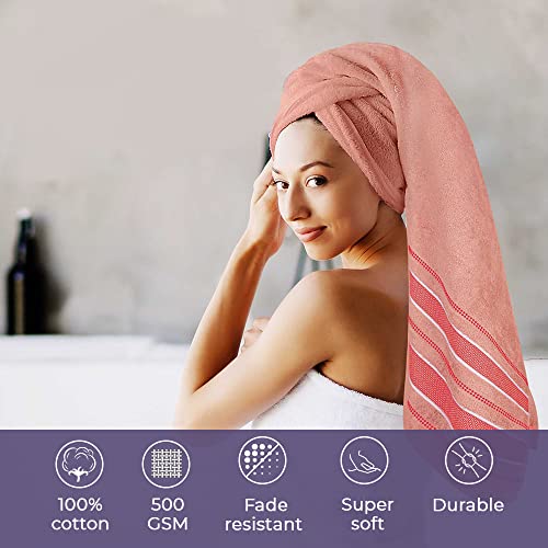 Ashley Mills Bath Towels Set Of 4 Embroidered - Super Soft Cotton Towels For Bathroom | Quick Dry Bathroom Towels, Highly Absorbent Spa Hotel Towels For Bathroom | Bath Towels 27X54 - Pink #TOP2