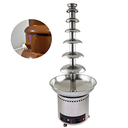 INTSUPERMAI Commercial Chocolate Fountain Professional Waterfall Melting Machine with Digital Controll 304 Stainless Steel for Weddings Parties Events Restaurants 110V (7-Tier)