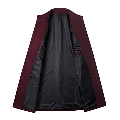 Heren wintermantel slim fit gewatteerde wollen trenchcoats lange dikke elegante jas overjas (M-4XL) - Image 5